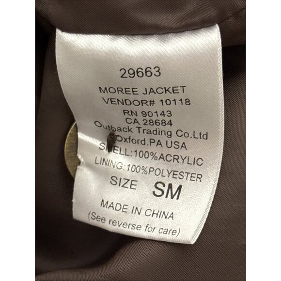Outback Trading Co Womens Jacket Moree Aztec Western Whipstitch Chore Farm Sz S - Picture 10 of 12